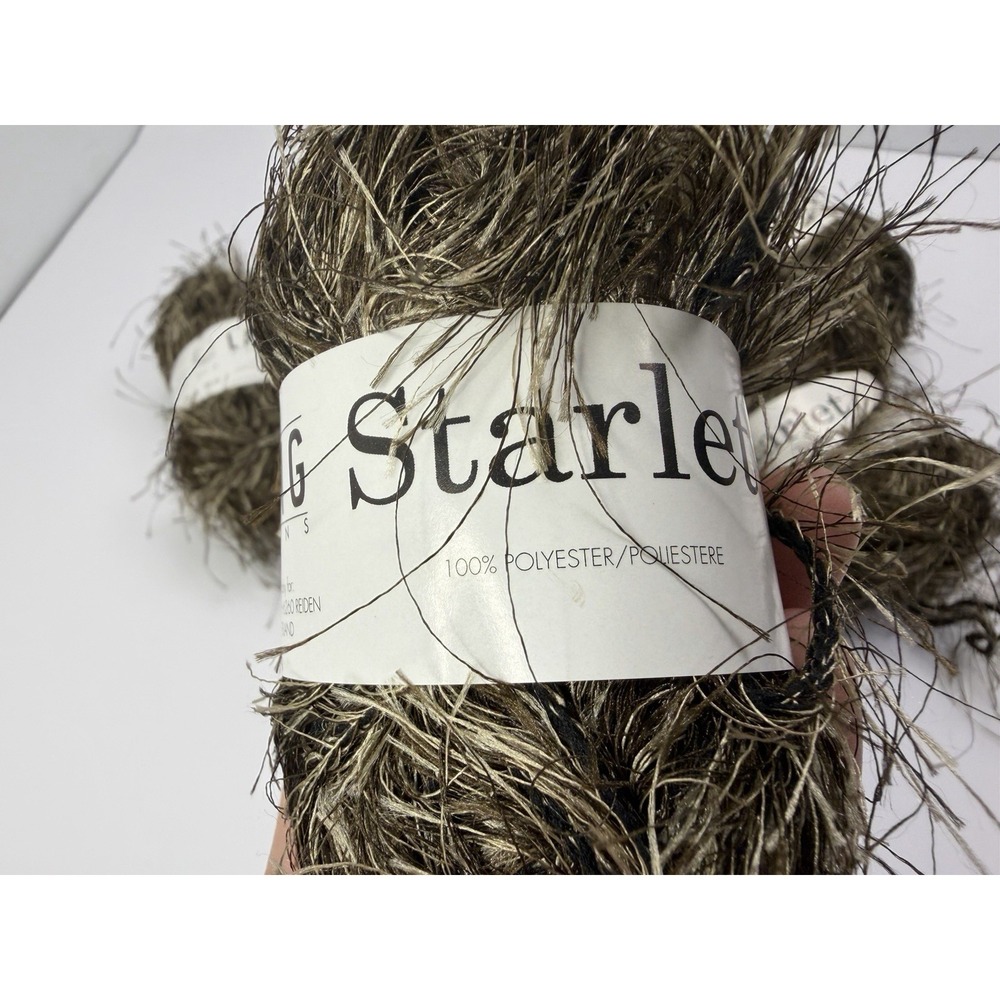 Lang Yarns Starlet Eyelash Made In Italy 100% Polyester Lot Of 9 Brown - Picture 4 of 8